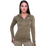 GymBeam ženska majica za trčanje 1/2 zip vetiver