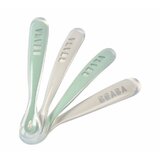 Béaba® 4 dijelni set ergonomskih silikonskih žličica 1st stage velvet grey/sage green (4+ m) | shoptok.hr