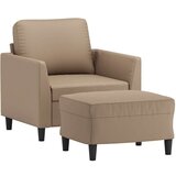 vidaXL Fotelja s tabureom boja cappuccina 60 cm od umjetne kože | shoptok.hr