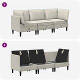  Set namještaja za dnevni boravak s jastukom 3 pcs Krem Baršun | Eponuda.com