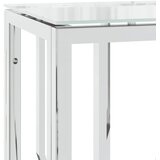  Konzolni stol 70 x 30 x 70 cm od nehrđajućeg čelika i stakla | shoptok.hr