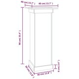  Stalak za cvijeće bijeli 40x40x90 cm od masivne borovine | Eponuda.com