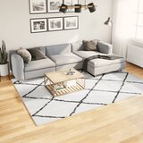vidaXL Čupavi moderni tepih s visokim vlaknima krem-crni 200x280 cm Cijene