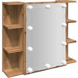 vidaXL Ormar s ogledalom i LED-om Artisan hrast 70x16,5x60 cm | shoptok.hr
