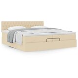 vidaXL Otomanski krevet s madracem krem 200x200 cm tkanine | shoptok.hr