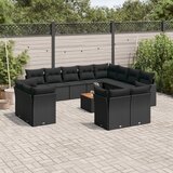 vidaXL 13-dijelni set vrtnih sofa s jastucima poliratan crni | shoptok.hr