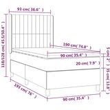  Krevet box spring s madracem LED tamnosmeđi 90x190 cm tkanina | shoptok.hr