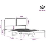  Krevetni okvir s tapiciranim uzglavljem - Bijelo prana i svijetlosiva 120 x 190 cm | shoptok.hr