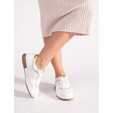 Shelvt White and gold platform sneakers | shoptok.hr