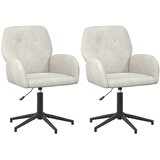 vidaXL Okretne radne stolice 2 kom. 54 x 55 x 90 cm Krem Baršun - Krem 2 | shoptok.hr