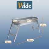 Vilde zložljiv prenosni žar na oglje 73 × 21 × 37 cm, inox + zaščitne rokavice | Shoptok.si