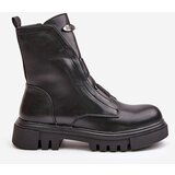 Boto PE2 Warm ankle boots workers women's with zip eco leather black Mailyra | shoptok.hr