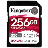 Kingston SD Card 256GB, Canvas React Plus Professional, SDXC Class10 UHS-II U3 V90, Up to 300MB/s read and 260MB/s write, for Full HD/2K/4K/8K ( SDR | ePonuda.com