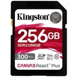 SD Card 256GB, Canvas React Plus Professional, SDXC Class10 UHS-II U3 V90, Up to 300MB/s read and 260MB/s write, for Full HD/2K/4K/8K ( SDR