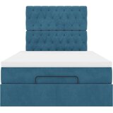 vidaXL Otomanski posteljni okvir z vzmetnicami moder 120x190cm žamet | Shoptok.si