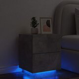  Noćni ormarić s LED svjetlima siva boja betona | shoptok.hr