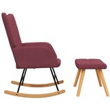 vidaXL stolica za ljuljanje s osloncem za noge boja vina od tkanine | shoptok.hr