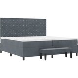 Krevet s opruga kutije Tamno siva 200 x 200 cm Baršun | shoptok.hr