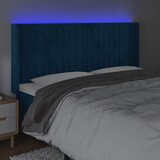  LED uzglavlje tamnoplavo 203 x 16 x 118/128 cm od tkanine | shoptok.hr
