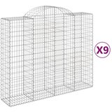  Lučne gabionske košare 9 kom 200x50x160/180cm pocinčano željezo | shoptok.hr