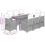  9-dijelni vrtni blagovaonski set s jastucima crni od poliratana | shoptok.hr