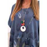 Kesi Włoski Women's cotton shirt with a floral pattern denim | Shoptok.si