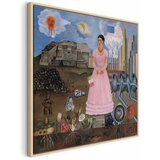  Slika - Frida Kahlo – Self-Portrait on the Borderline Between Mexico and the United States 60x60 U prirodnom drvenom okviru | shoptok.hr
