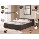 Ropez Temno siva oblazinjena zakonska postelja s prostorom za shranjevanje z letvenim dnom 180x200 cm Cille – | Shoptok.si