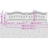  Kapija s vrhom u obliku koplja KAMPEN 404 x 100 cm Čelik Siva | shoptok.hr