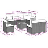  9-dijelni set vrtnih sofa od poliratana s jastucima sivi | shoptok.hr