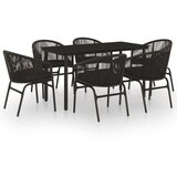  7-dijelni vrtni blagovaonski set crni | shoptok.hr
