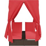  Dvojni ležalnik na soncu Rdeča 205 x 129 x 200 cm poli ratan, (5000285962) | Shoptok.si