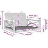  Klupa za ljuljanje crna 63 x 62 x 40 cm od poliratana | shoptok.hr