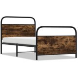  Okvir kreveta bez madraca dimljena boja hrasta 100x200cm drveni | shoptok.hr
