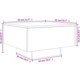vidaXL Stolić za kavu siva boja hrasta 55x55x31 cm konstruirano drvo | shoptok.hr