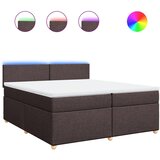  Krevet s oprugama i madracem tamnosmeđi 200x200 cm od tkanine | shoptok.hr