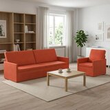  Set sofe 2 pcs Crvena narančasta Kordura tekstil - Crvena narančasta 1-Sjedalo + 3-Sjedalo (210 cm) | shoptok.hr