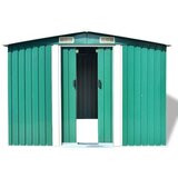 vidaXL Vrtna skladiščna lopa zelena kovinska 257x105x178 cm | Shoptok.si
