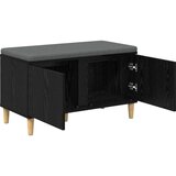  Klupa za hodnik s jastukom s vratima Crni hrast 60 x 38 x 46 cm | shoptok.hr