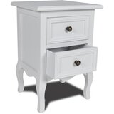 Furnova Nočna omarica z 2 predaloma MDF bela, (21927649) | Shoptok.si
