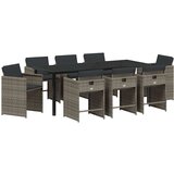vidaXL Vrtni set za objed 9 pcs Siva poliratan Cijene