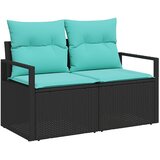  Set sofe 8 kom. Crna i Plava Poli Rattan i čelik | shoptok.hr