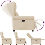  Naslonjač od tkanine krem | shoptok.hr