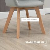  Set od 2 stolice blagovaonske stolice baršunasti izgled drvene noge 54 cm x 57 cm x 80 cm siva + prirodna boja | shoptok.hr