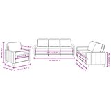  3-dijelni set sofa s jastucima krem od tkanine | shoptok.hr
