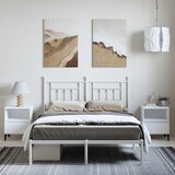 Metalni okvir za krevet s uzglavljem bijeli 150x200 cm | shoptok.hr