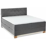 Meise Möbel Sivi boxspring krevet s prostorom za odlaganje 160x200 cm Messina –