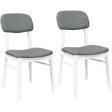  Blagovaonske stolice s jastucima 2 kom. Bijele, puno drvo, guma | Shoptok.si