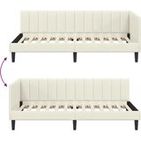  Kutni okvir kreveta s uzglavljem Krema 90 cm x 200 cm Baršun | shoptok.hr
