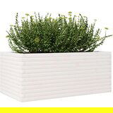  Vrtno cvetlično korito belo 110x60x45,5 cm trdna borovina | Shoptok.si